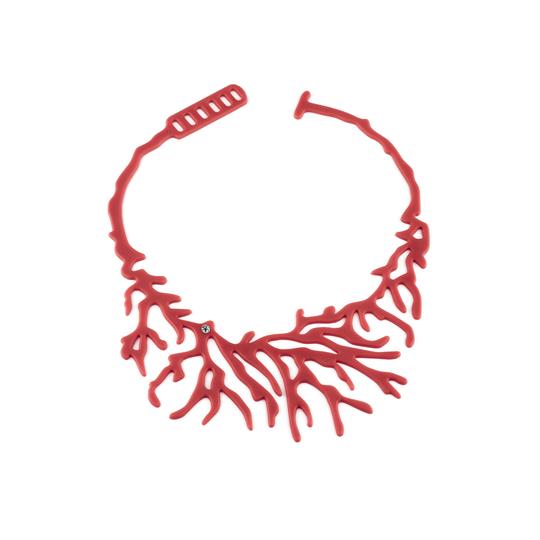 collier corail rouge strass en silicone