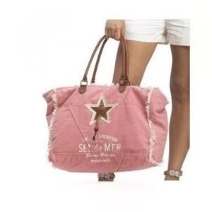 Cabas sel de mer rose pale L