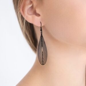 Boucles d'oreilles Gouttes Elégances noire