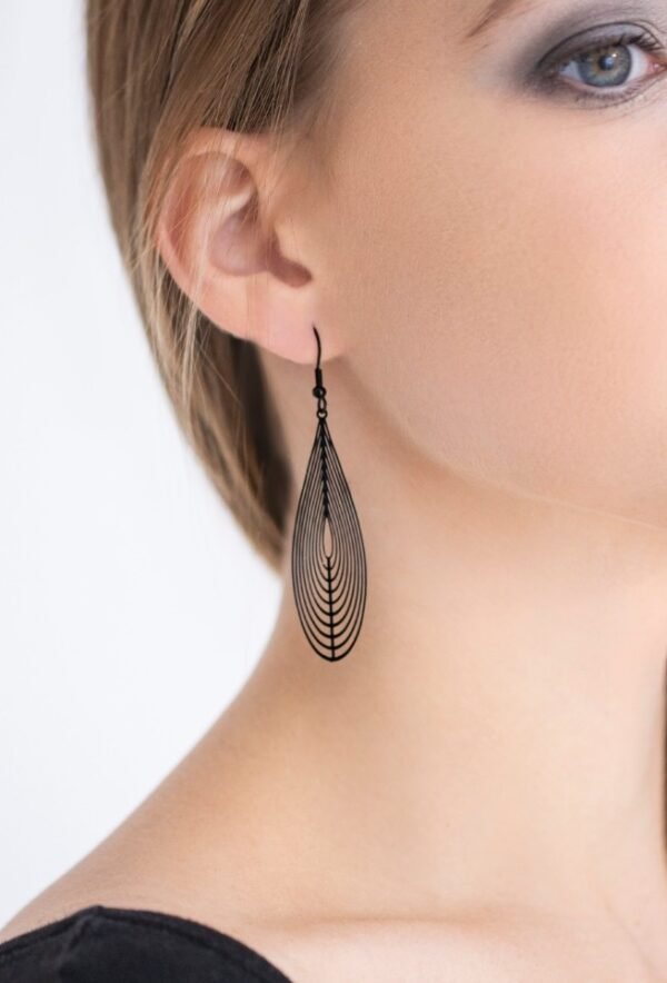 Boucles d'oreilles Gouttes Elégances noire