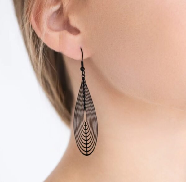 Boucles d'oreilles Gouttes Elégances noire