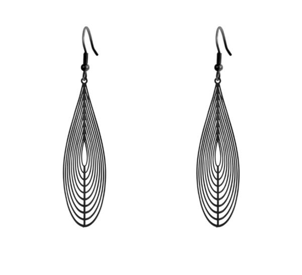 Boucles d'oreilles Gouttes Elégances noire