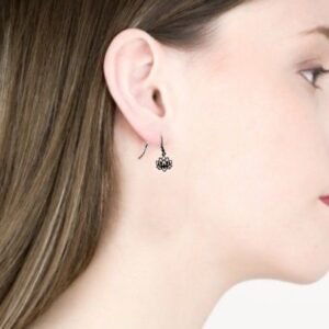 boucles d'oreilles Petites Lotus noires