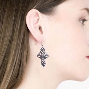 boucles d'oreilles fleur de lotus