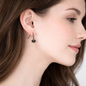 Boucles d'oreilles Petites Lotus noires
