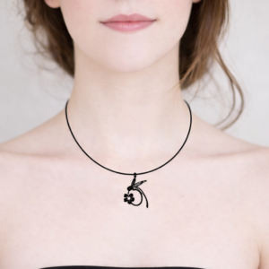 Collier colibri noir