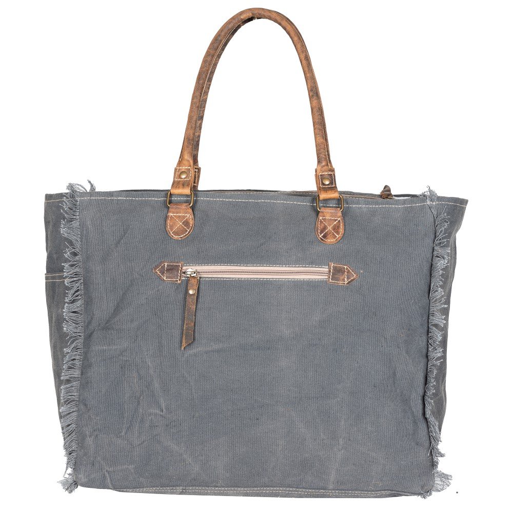 Sac cabas sel de mer gris foncé L