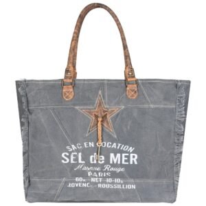 Sac cabas sel de mer gris foncé L