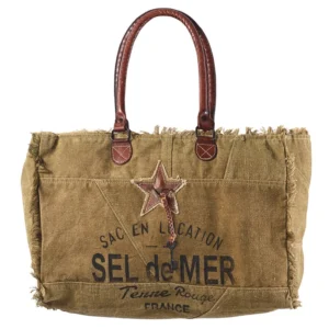 sac cabas sel de mer kaki M